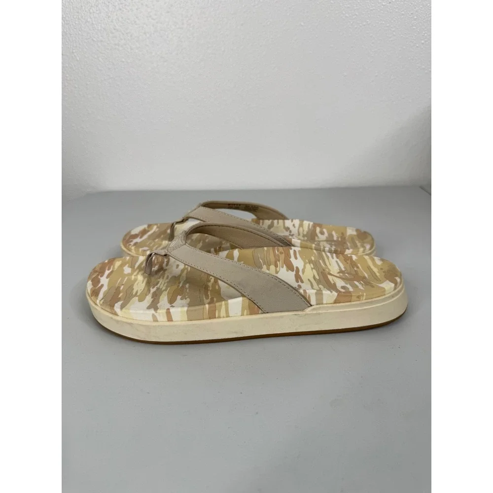 Olukai Nu'a Pi'o Flip Flop‎ Sandals in Tapa Wai Camo Size 7